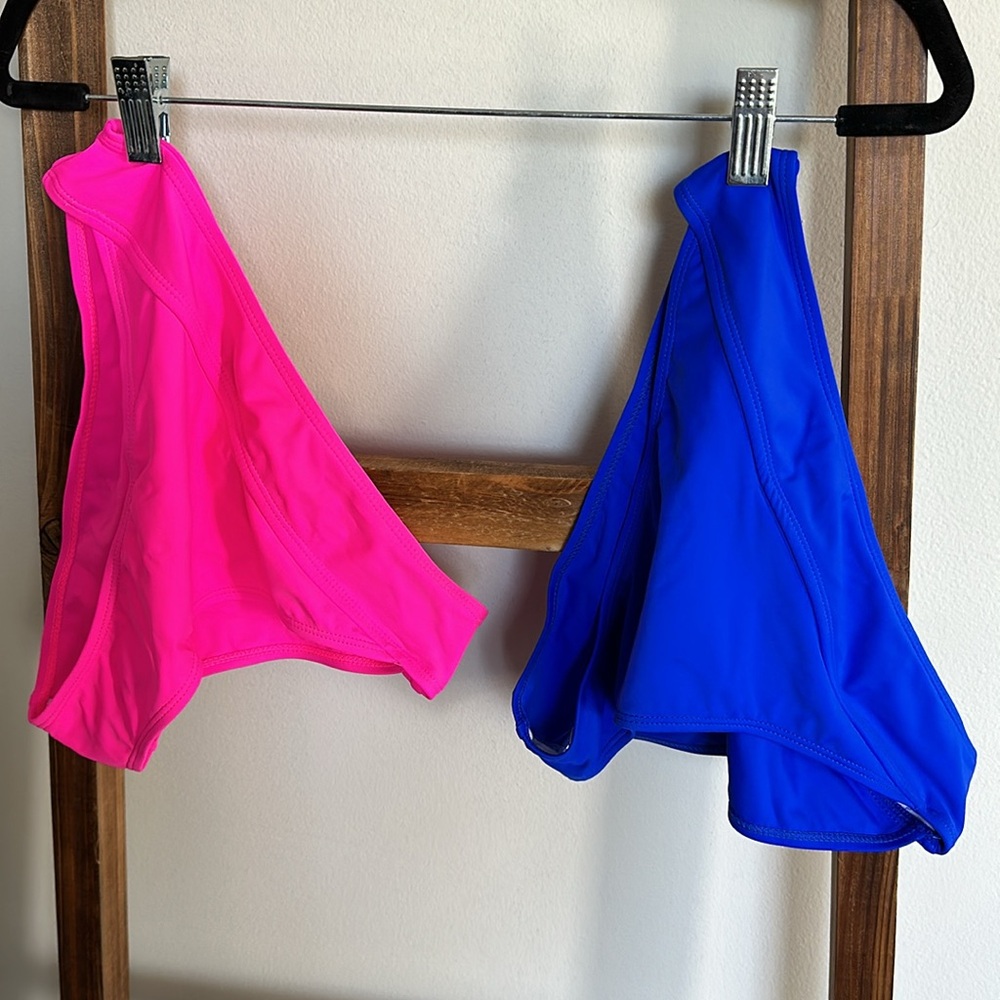 NEW Set of 2 High Waisted High Rise High Leg Cut Bikini Bottoms
